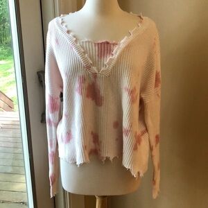 Willow-Root Distressed Tie Dye Sweater